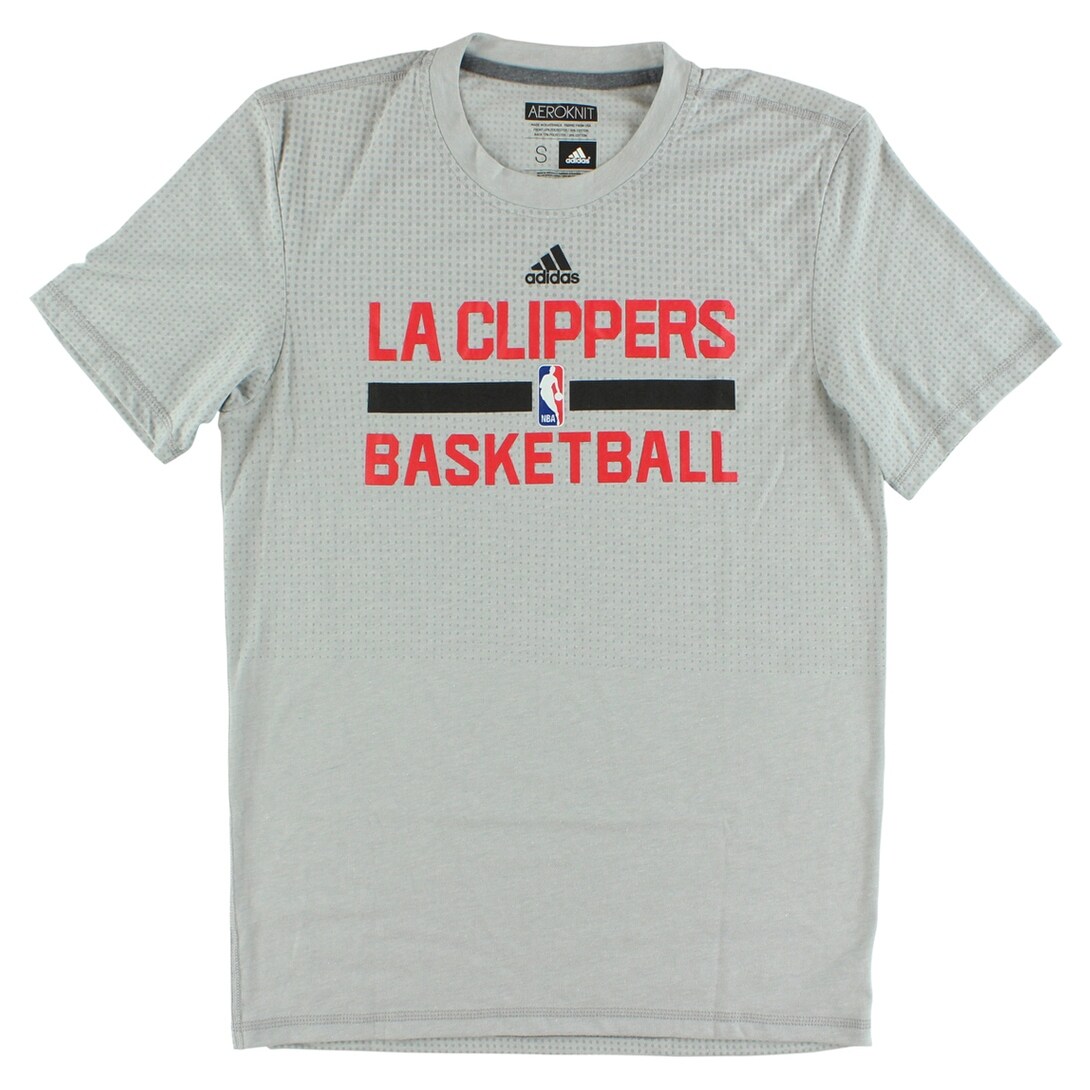 Shop Adidas Mens Los Angeles Clippers Aeroknit On Court T Shirt Light Grey Overstock 22614810