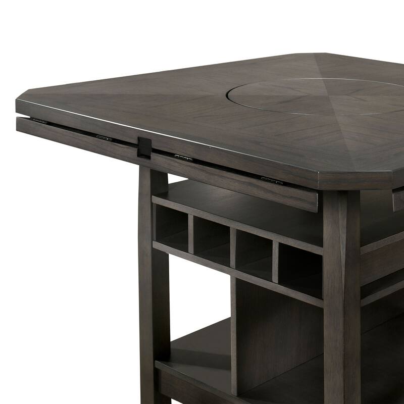 Furniture of America Drov Farmhouse 60-inch Expandable Counter Height Table