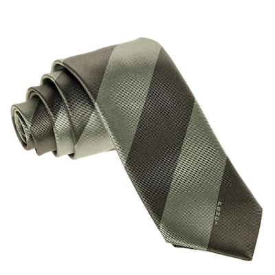 Fendi Green Pequin Silk Tie