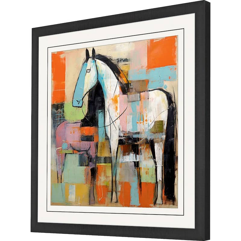 Block Horse Impression I Framed Art Giclee Under Glass