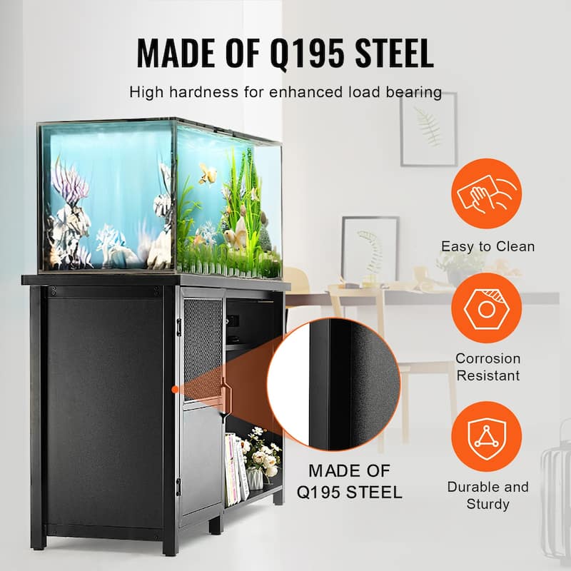 Aquarium Stand Reptile Tank Stand with Storage, Cabinet and Hardware Kit