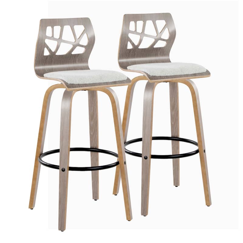 Carson Carrington Sala 30" Fixed-Height Bar Stool with Bent Wood Legs & Round Footrest (Set of 2)