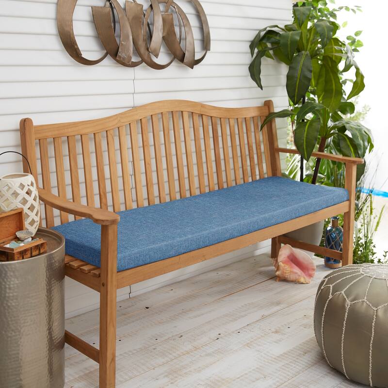 Blue Indoor/ Outdoor Bristol Bench Cushion - 43 in x 18 in x 2 in