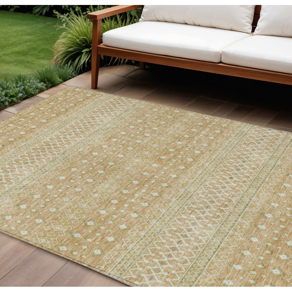 HomeRoots Tribal Transitional Rectangle Outdoor Rug