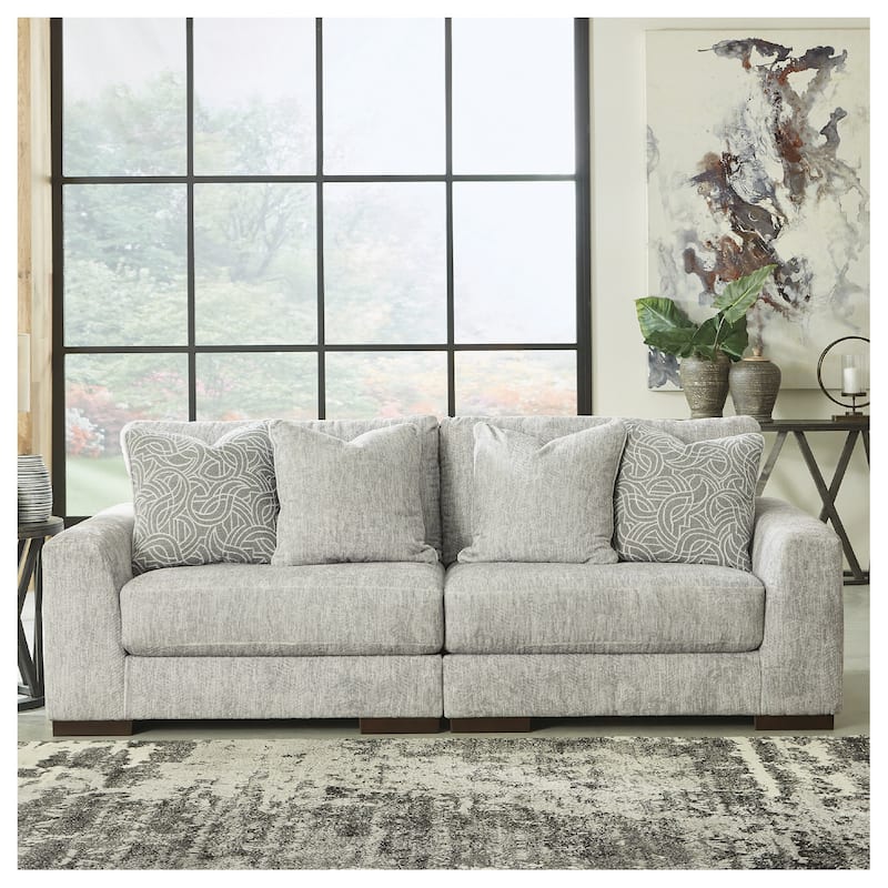 Signature Design by Ashley Regent Park Gray 2-Piece Loveseat - 98" W x 44" D x 39" H