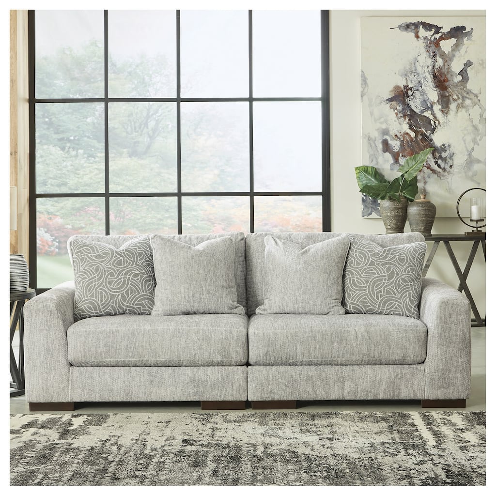 Signature Design by Ashley Regent Park Gray 2-Piece Loveseat - 98" W x 44" D x 39" H
