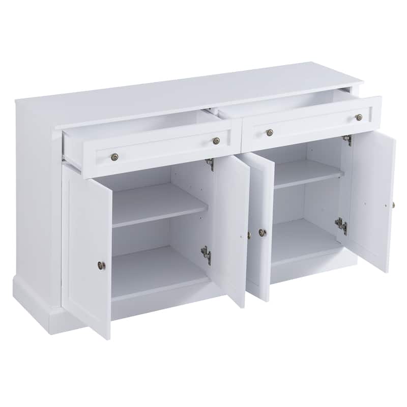 Spacious Buffet Cabinet with 2 Drawers and 4 Doors for Organized Storage