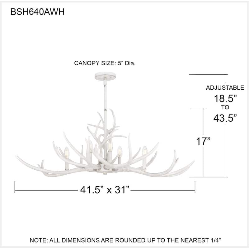 Brosh 6-Light Antique White Island Light