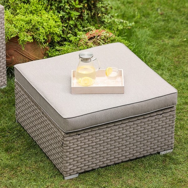 COSIEST 6 Piece Outdoor Furniture Wicker Sectional Sofa Set With