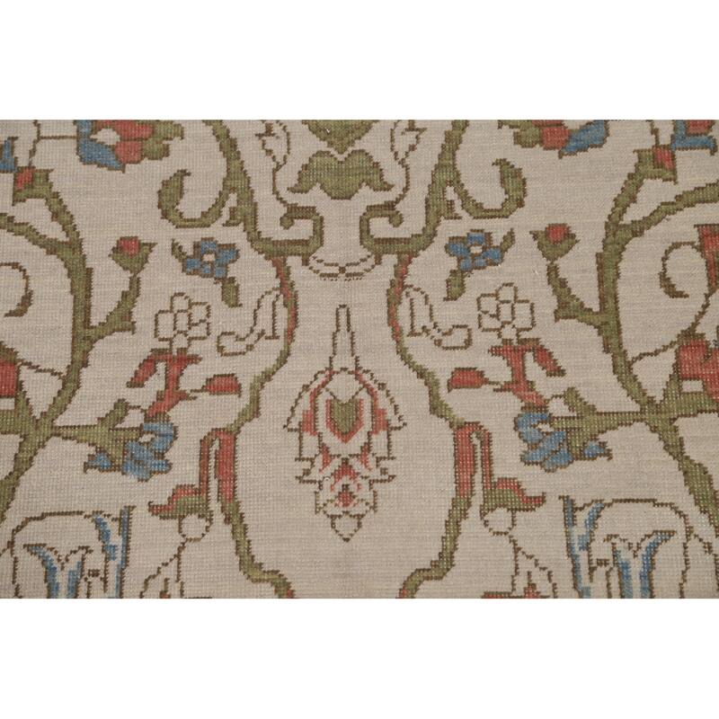 Floral Traditional Oushak Turkish Oriental Wool Area Rug Hand-knotted - 9'9" x 13'0"