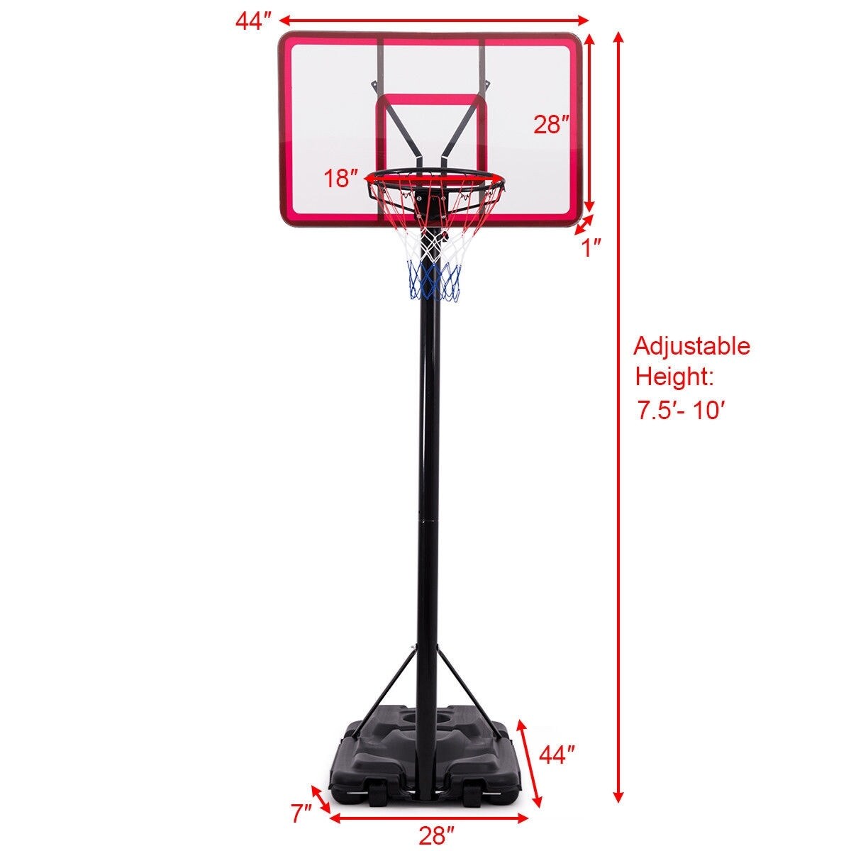 Shop 10 Height Adjustable Hoop Stand Basketball Backboard W