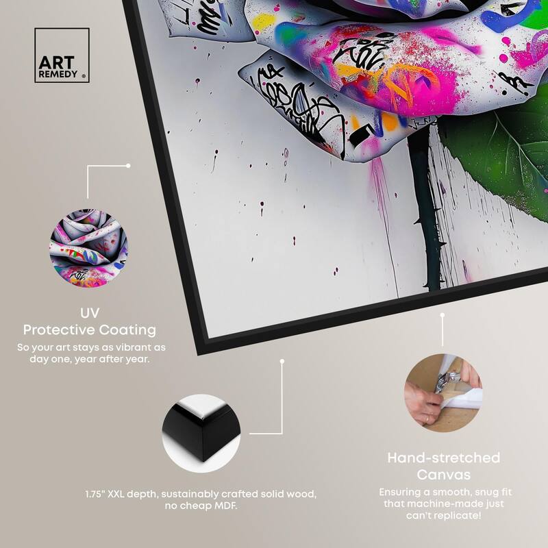 Graffiti Rose Canvas by Art Remedy