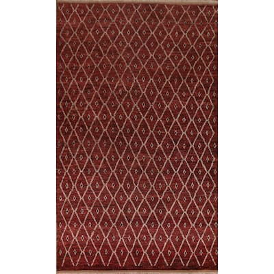 Trellis Modern Moroccan Wool Area Rug Hand-knotted Living Room Carpet - 6'10" x 10'0"