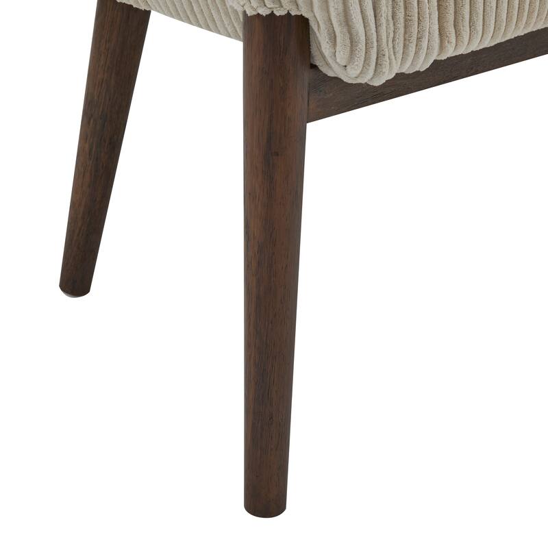 Mid-Century Modern Corduroy 2-Seater Sofa with Tufted Stitching, Recessed Arms and Walnut Legs, for Living Room Apartment