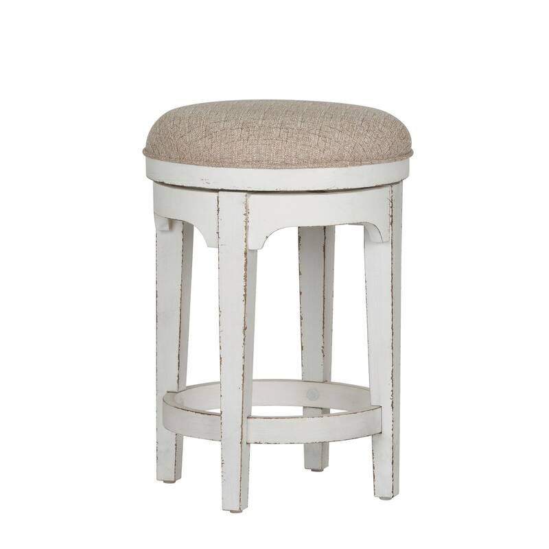 Magnolia Manor Antique White Console Swivel Stool