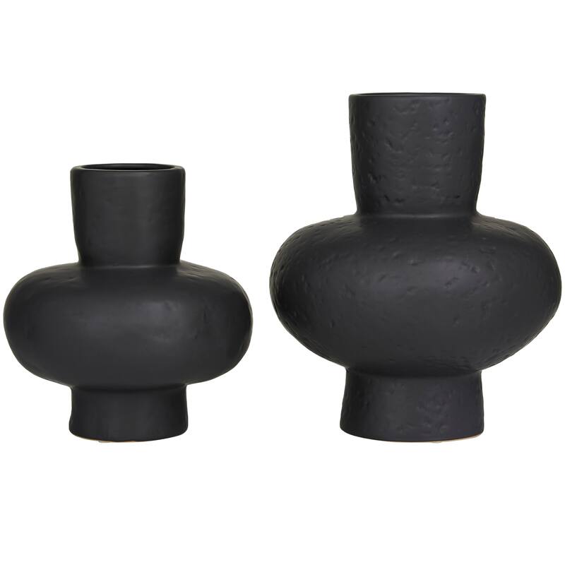 CosmoLiving by Cosmopolitan Ceramic Gourd Style Vase (Set of 2) - White or Black