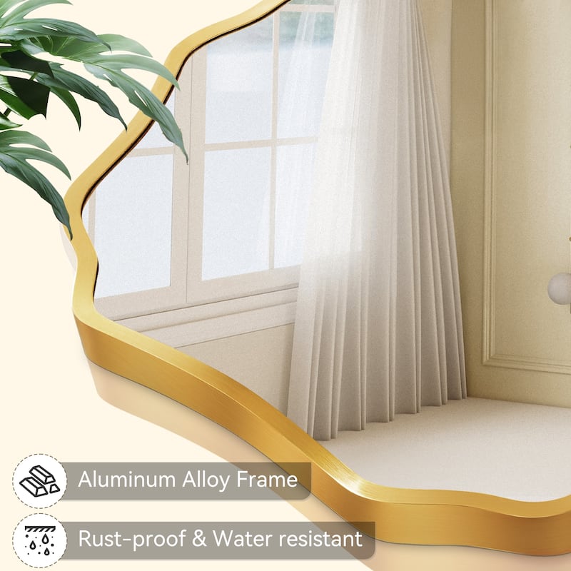 Unique Aluminum Alloy Framed Scallop Wall Mirror with Artistic Design