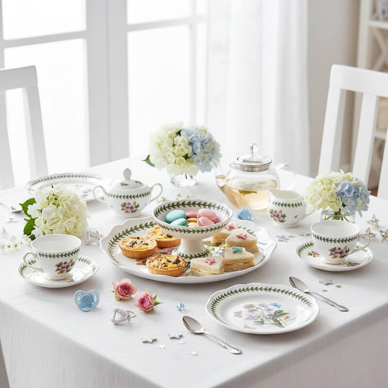 Portmeirion Botanic Garden Chip and Dip Set - 11 in Platter and 5.5 in Dip Bowl