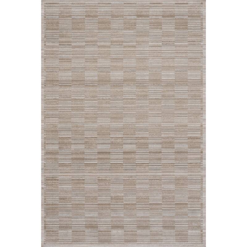 Nuloom Novirae Modern Woven Striped Washable Rug - 2' x 6' - Brown - Runner
