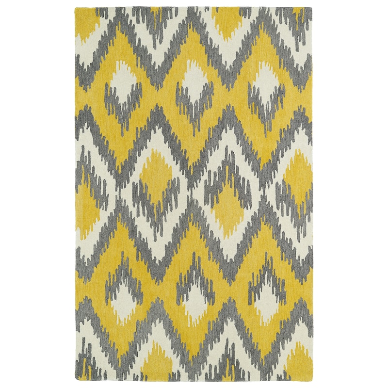 Global altitude collection, indoor/outdoor area rug. - 5' X 7'9" - Yellow/Lavender/Ivory/Natural/Criss Cross