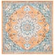 SAFAVIEH Madison Diederike Boho Medallion Distressed Rug - 3' x 3' Square - Orange/Teal