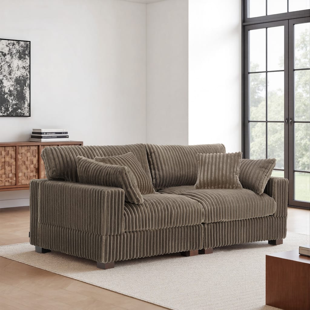 80"Plush Upholstery Loveseat Modular Sofa Couch