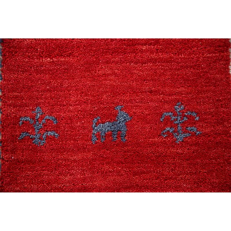 Gabbeh Indian Area Rug Hand-Knotted Wool Carpet - 8'3" x 9'8"