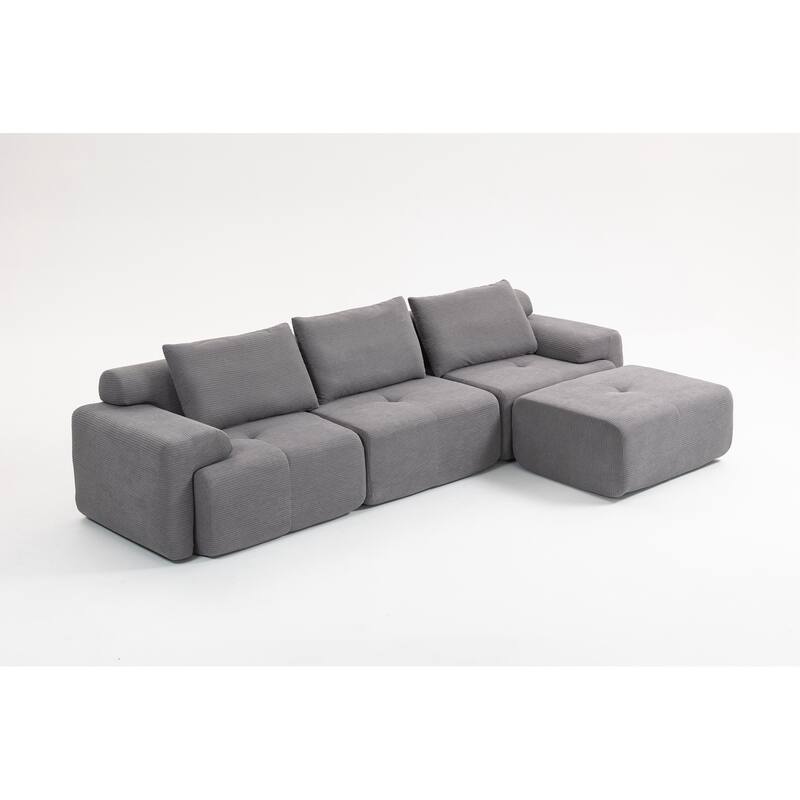 L-Shaped Sectional Couches for Living Room with Memory Foam