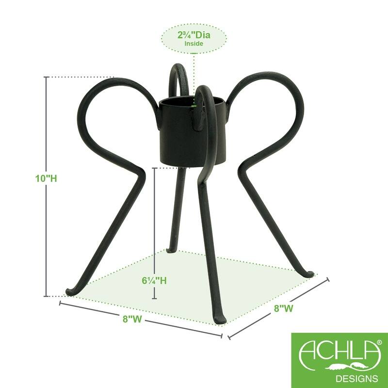 Achla Designs Spider Gazing Globe Ball Stand, 9 Inch Tall, Black Powder Coat Finish