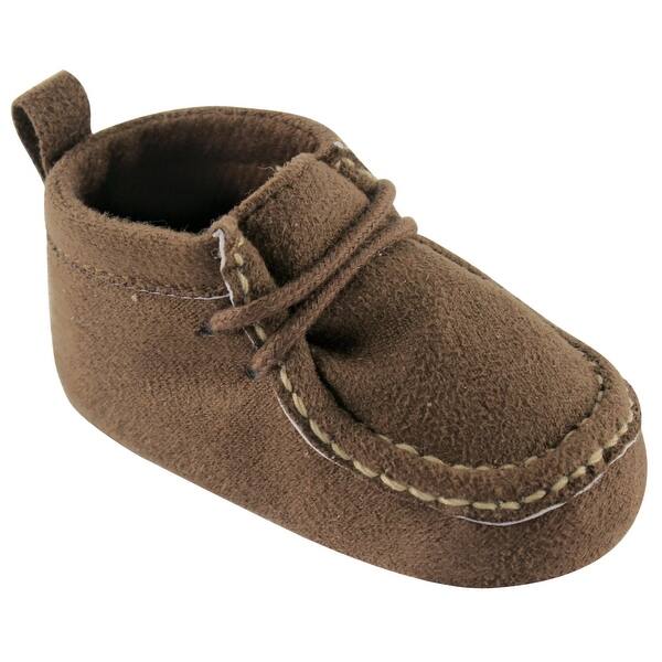 slide 1 of 1, Luvable Friends Baby Boy Crib Shoes, Brown Wallabee 0-6 Months - Brown Wallabee