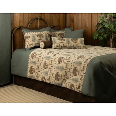 Bear and Deer walk evergreen comforter set