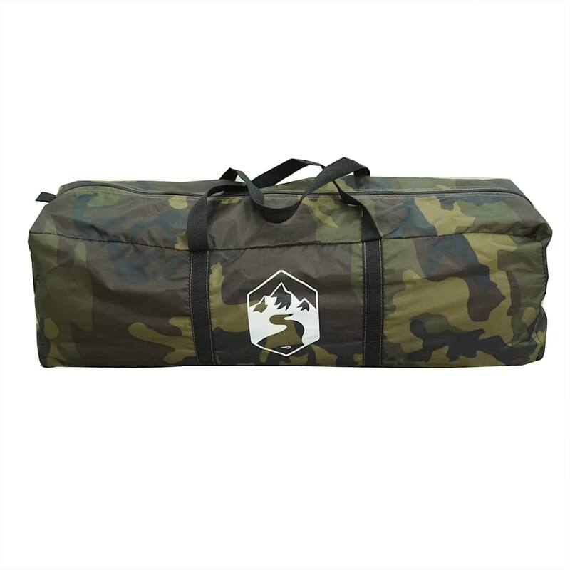 vidaXL Camping Tent Tunnel 4-Person Camouflage Waterproof - 185.8 x 96.5 x 75.6