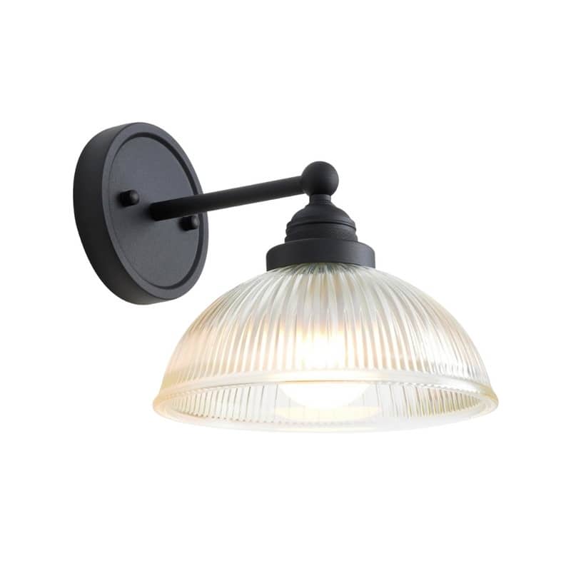Industrial bulb light black light fixture glass, metal wall light