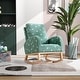 preview thumbnail 41 of 46, Upholstered High Back Wooden Rocking Chair for Living Room Baby Kids Room Bedroom, Pink Boucle Green