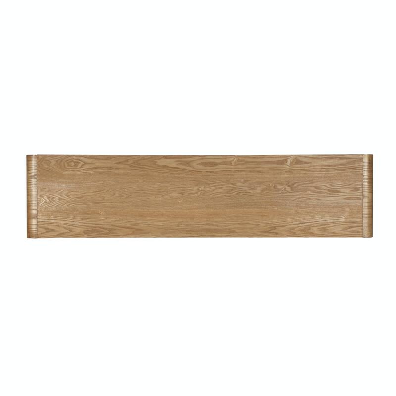 Modern 3-Drawer Console Table with Vertical Slats and Rounded Edges