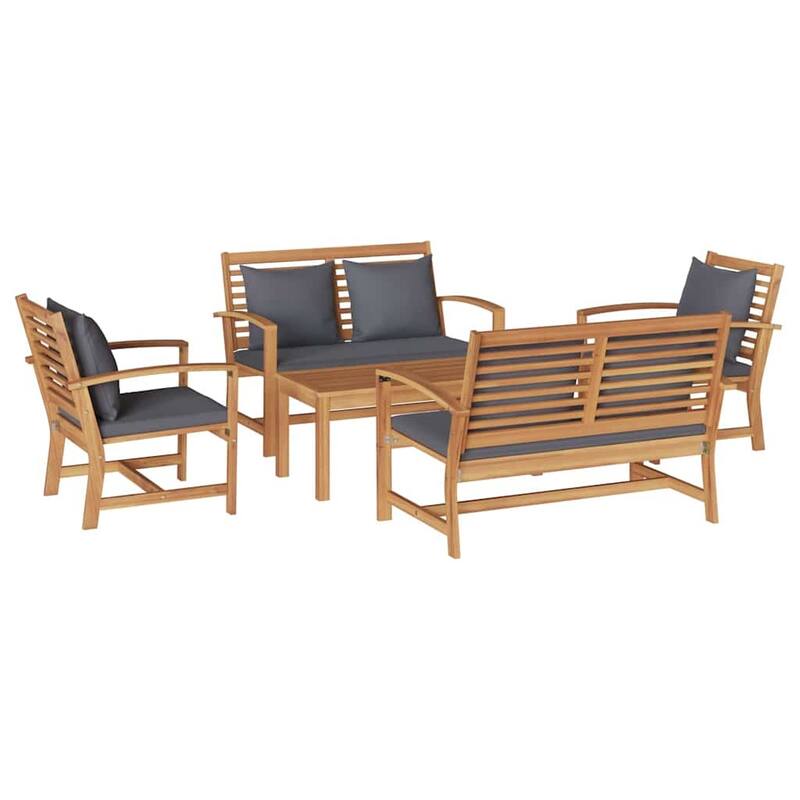 vidaXL Garden Sofa Set Natural Solid teak wood - 37 x 18 x 16