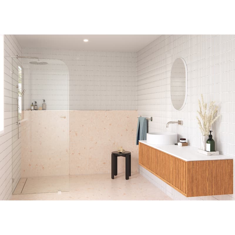 Glass Warehouse 30" x 78" Frameless Shower Door - Single Fixed Panel Radius