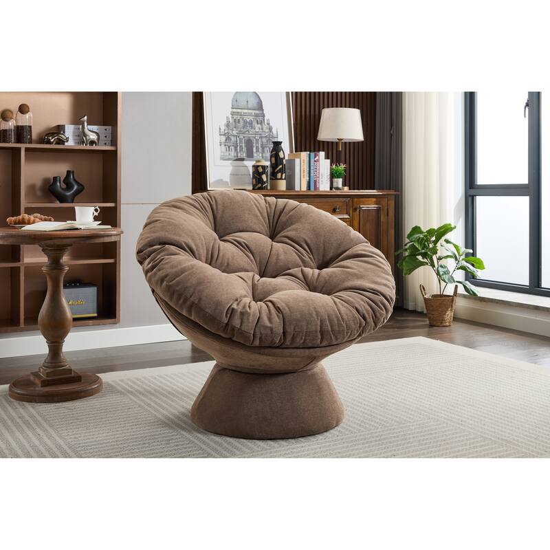 Oversized Swivel Accent Chair, 360-Degree Swivel Barrel Chair, Papasan Chair for Living Room and Bedroom Comfort