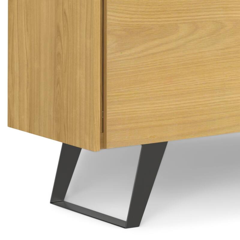 WYNDENHALL Mitchell Metal 60 inch Wide Rectangle Modern Industrial Sideboard Buffet in OAK WOOD - 60'' x 17'' x 30