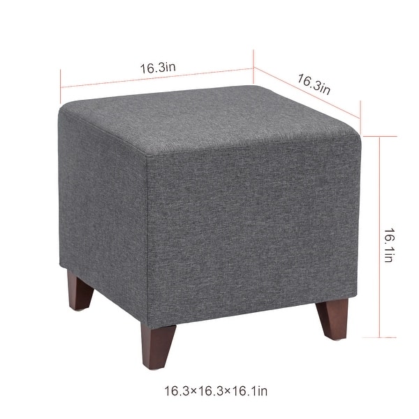 dimension image slide 2 of 4, Adeco Simple British Style Passionate Cube Ottoman Footstool