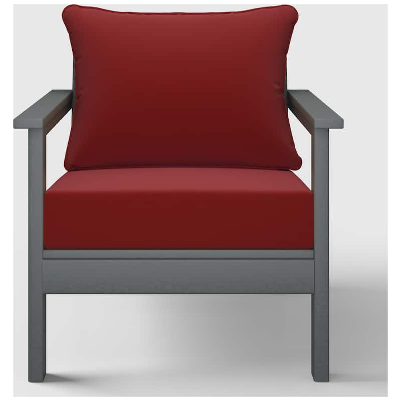 Birchwood All Weather HDPE Outdoor Patio Gray Deep Seating Conversation Set With Cushions (2-Piece)