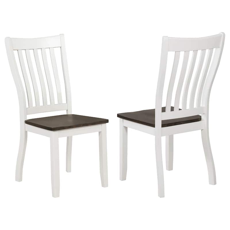 Kingman Distressed White Wood Dining Side Chair (Set of 2) - Set of 2 - Distressed White - Short