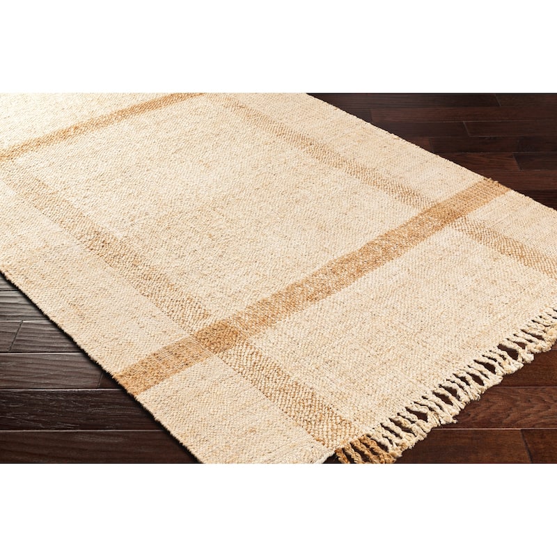 Cedric Handmade Jute Plaid Area Rug