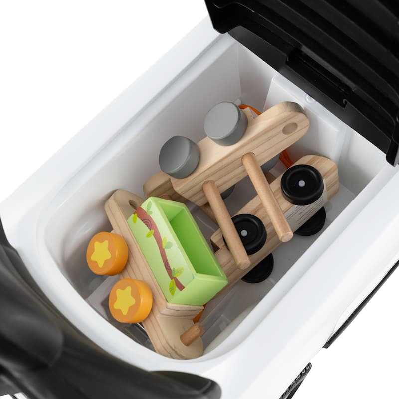 3-in-1 Ride-On Toddler Car with Detachable Guardrail, Retractable Footrest and Safe Design - 33.5" × 16" × 37.5"