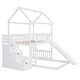 preview thumbnail 14 of 38, Friendly Design Twin Over Twin Bunk Bed with Two Drawers and Slide, House Bed with Slide