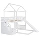 preview thumbnail 14 of 38, Friendly Design Twin over Twin Bunk Bed with Two Drawers and Slide, House Bed with Slide
