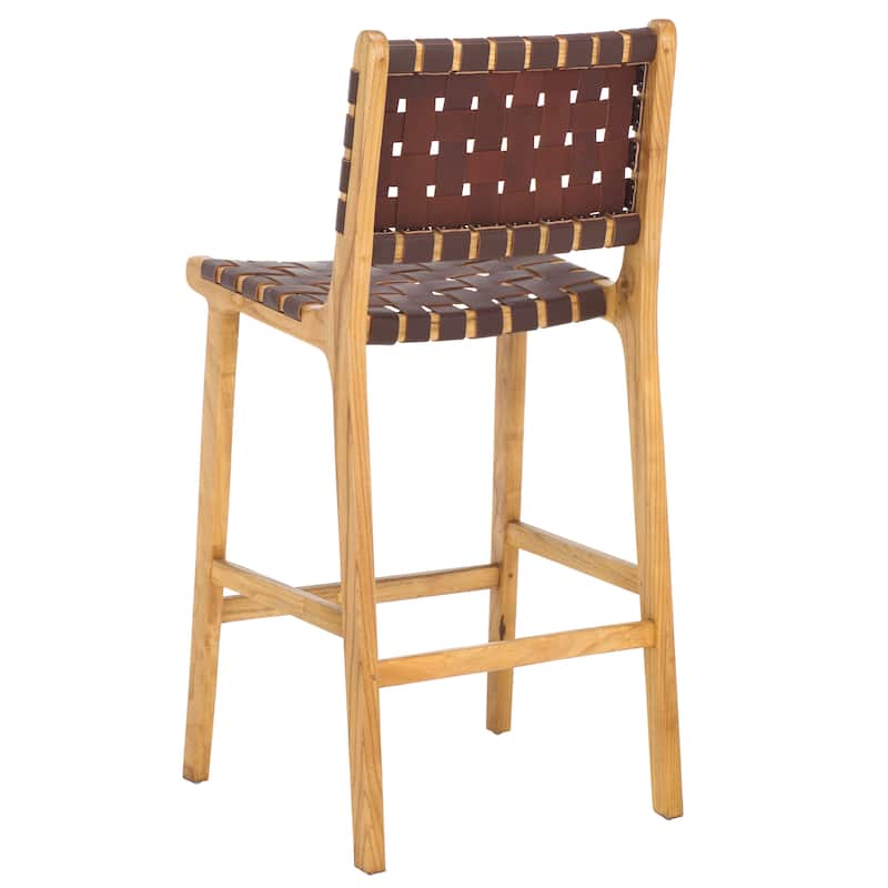 SAFAVIEH Home Adah 27-inch Leather Counter Stool - 20"Wx20"Dx41"H