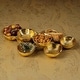 preview thumbnail 2 of 0, Ohanna Cluster of 8 Serving Bowls- Gold - 12.75"