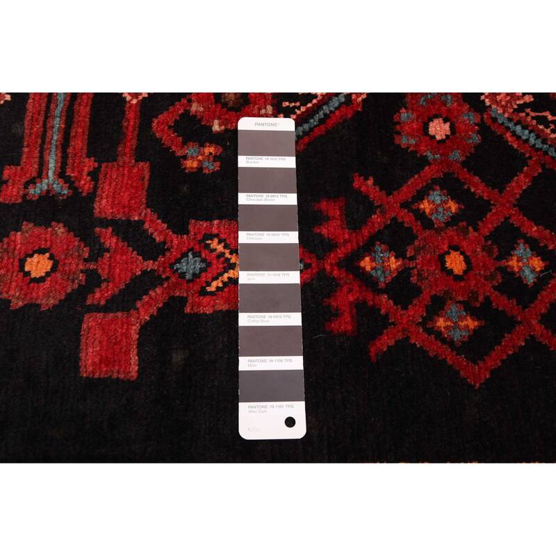 ECARPETGALLERY Hand-knotted Andelz Black, Red Wool Rug - 3'4 x 10'10