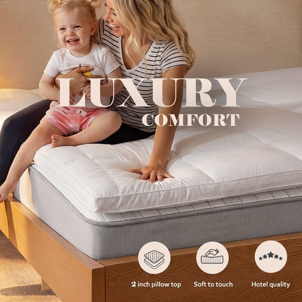 Superior Mattress Topper Down Alternative White, Size: Queen